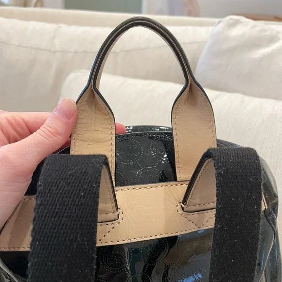 Michael Kors Black Leather Backpack with Gold Accents - Picture 4 of 8